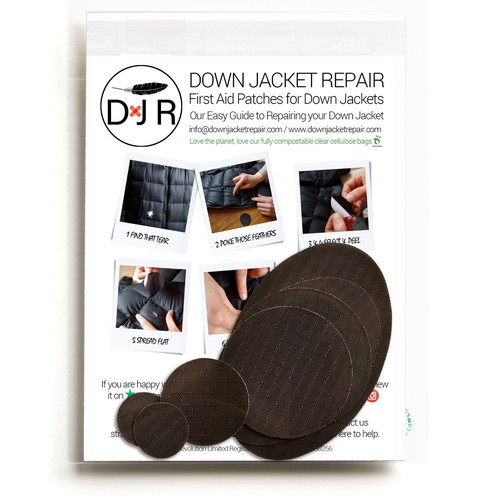 Down jacket repair patch kit - down,