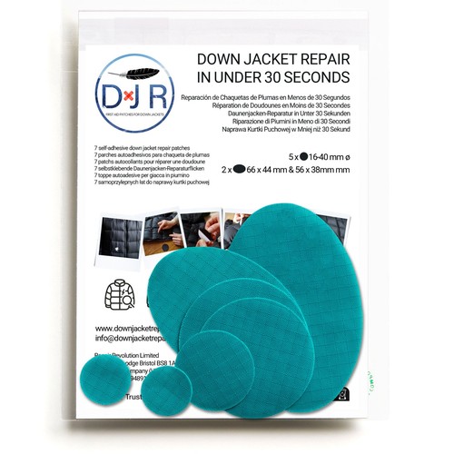 Down jacket repair patch - down, kit