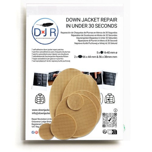 Down jacket repair patches - down,