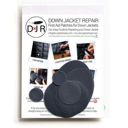 Down jacket repair patch kit - kit, 7