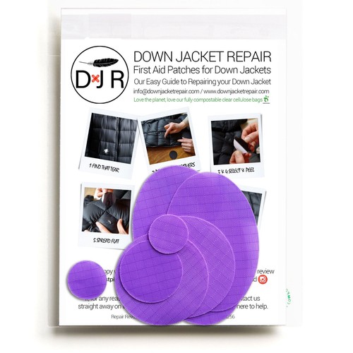 Down jacket repair patch kit - down,